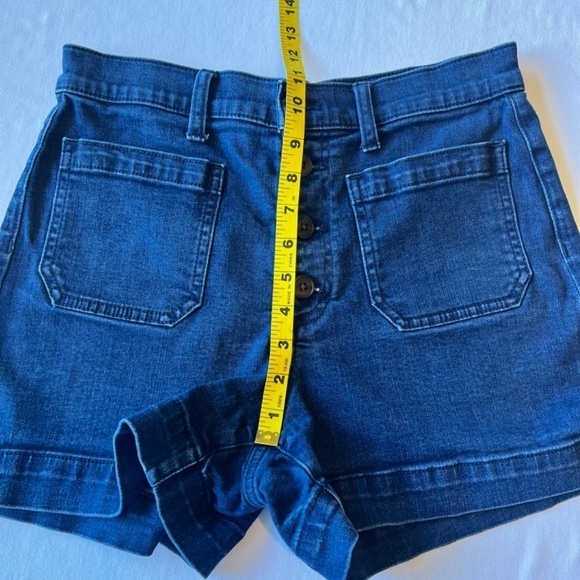 J. Crew button front denim shorts with front patch pockets sz 28 - Picture 7 of 9